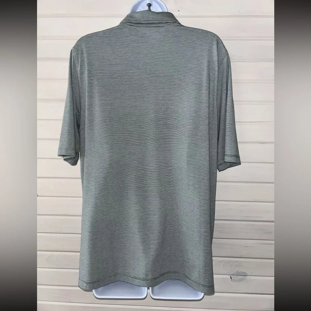 Lands' End Women's Moisture Wicking Green and White Short-Sleeve Polo Top - Picture 6 of 10